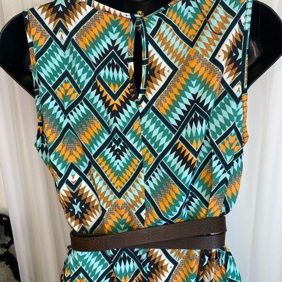 Ezra Blue and Yellow Halter Sundress Maxi - Picture 12 of 12